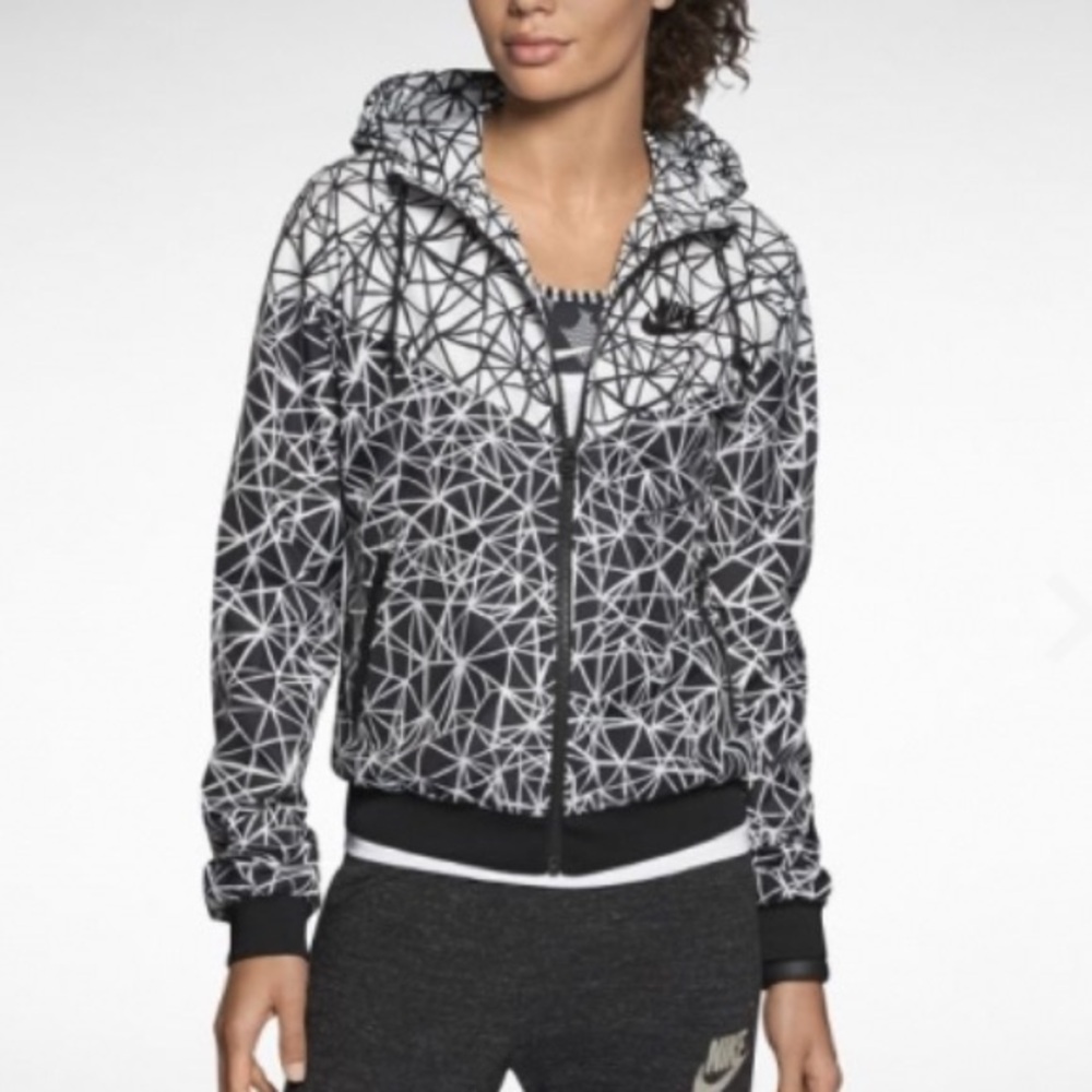 Nike Black & White Geometric Bomber Jacket